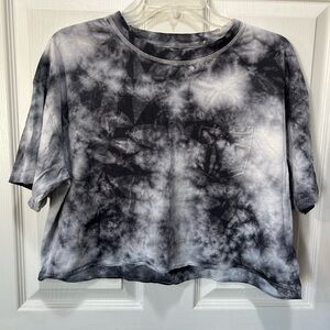 American Eagle Outfitters Black, White and Gray Tie-Dye Tee